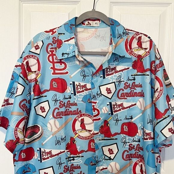 St Louis Cardinals Men’s Short Sleeve Button Down Shirt Size XL - Picture 1 of 5